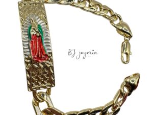 COPPER VIRGIN MARY CUBAN BRACELET (1025)