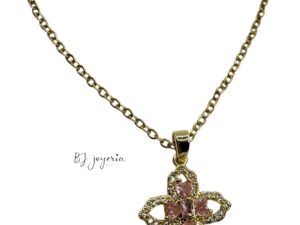 COPPER CHAIN WITH PINK FLOWER PENDANT (1721)