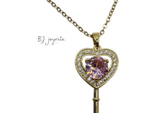 COPPER CHAIN WITH HEART KEY PENDANT (1745)