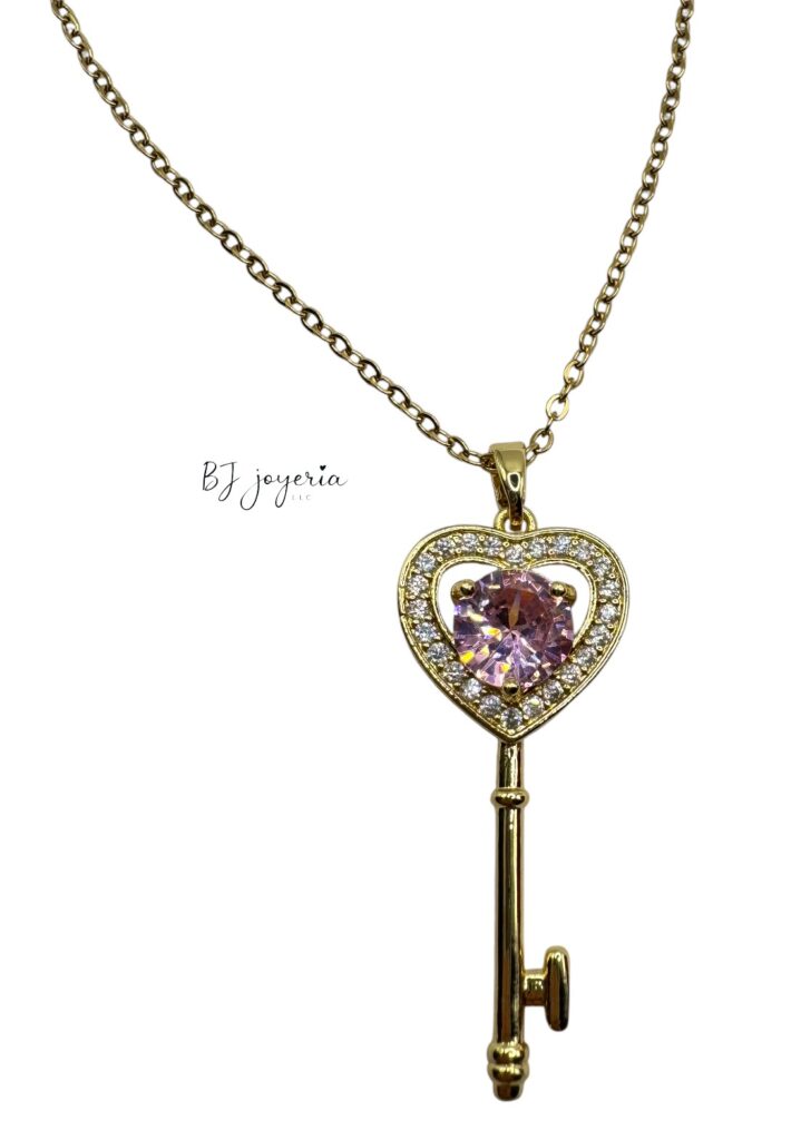 COPPER CHAIN WITH HEART KEY PENDANT (1745)