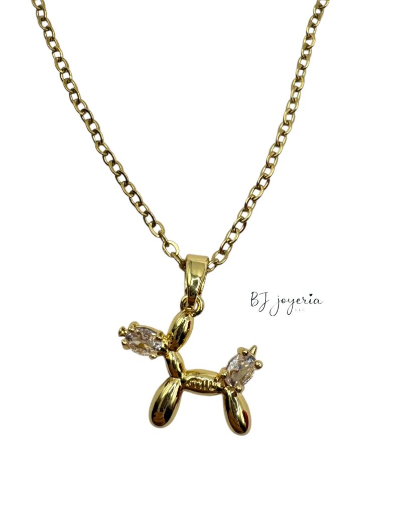 COPPER CHAIN WITH BALLOON DOG PENDANT