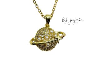 COPPER CHAIN WITH SATURN PENDANT (1755)