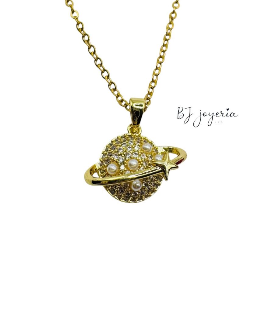 COPPER CHAIN WITH SATURN PENDANT (1755)
