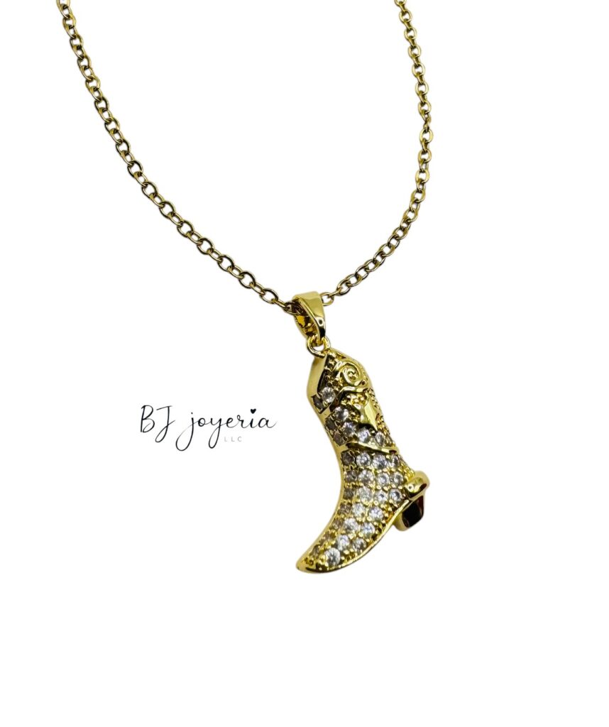 COPPER CHAIN WITH SPARKLY BOOT PENDANT (1753)