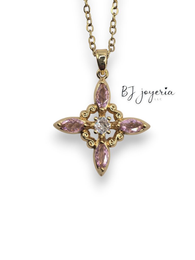 COPPER CHAIN WITH PINK WITCH KNOT PENDANT (1691)