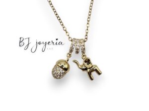 COPPER ELEPHANT AND ACORN PENDANT WITH CHAIN (0091)