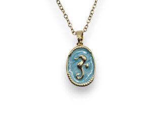 COPPER SEAHORSE PENDANT AND CHAIN (1129)