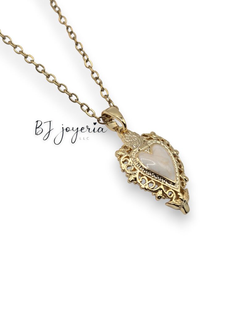 COPPER CHAIN AND PENDANT HEART (0273)