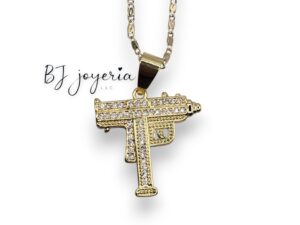 COPPER GUN PENDANT AND CHAIN (0011)