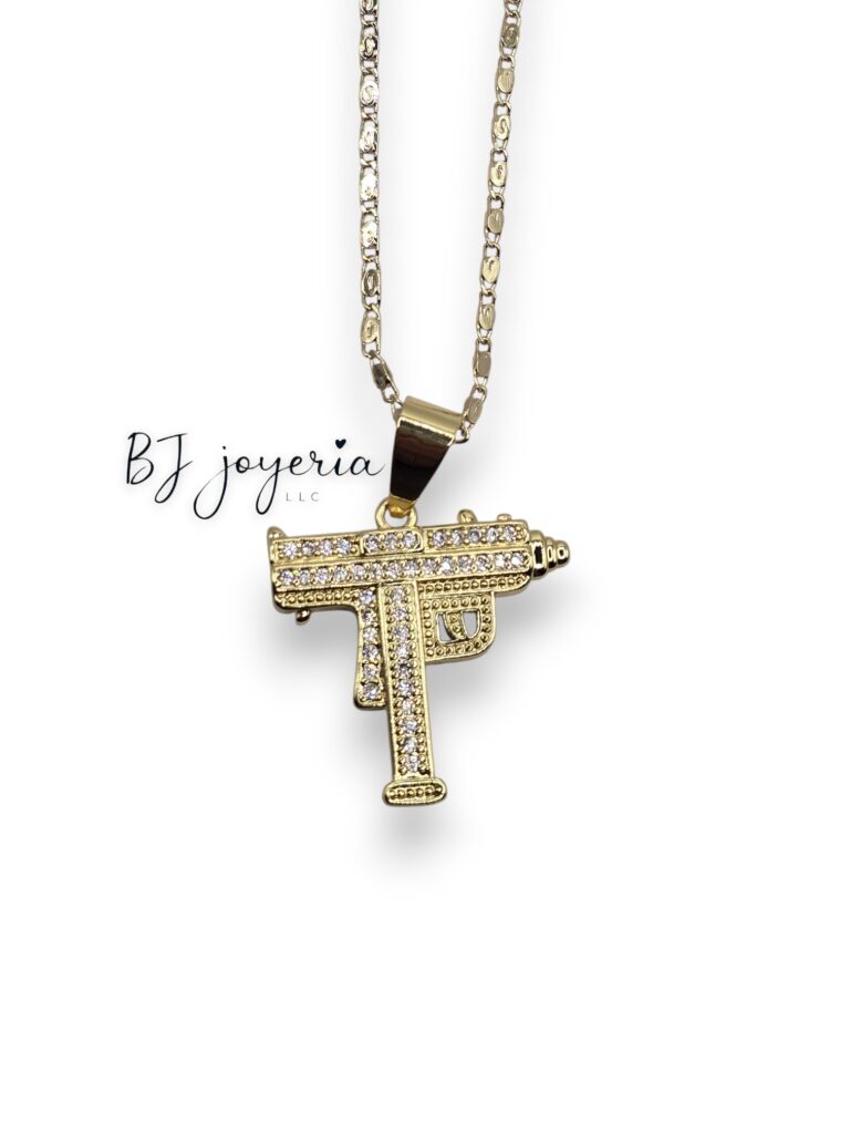 COPPER GUN PENDANT AND CHAIN (0011)