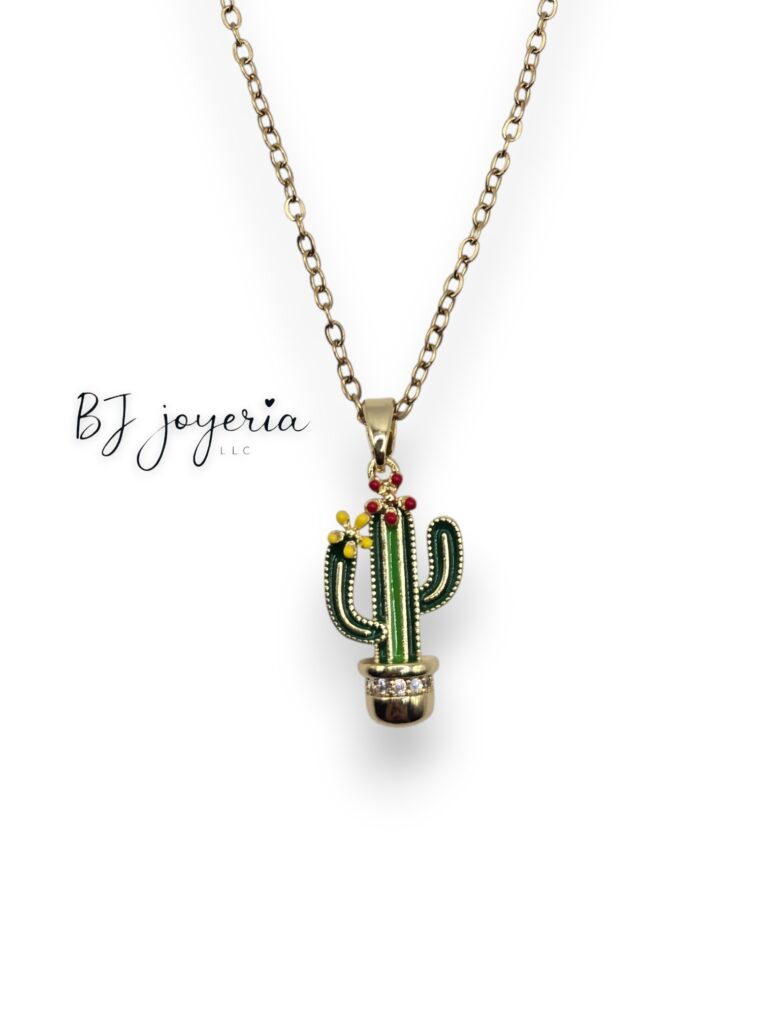 COPPER CACTUS PENDANT AND CHAIN (0249)