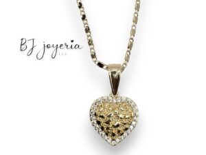 COPPER NUGGET HEART PENDANT AND CHAIN (1214)