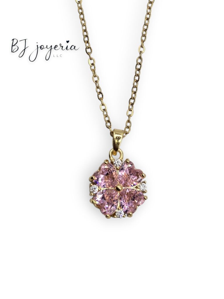 COPPER FLOWER PENDANT AND CHAIN (0078)