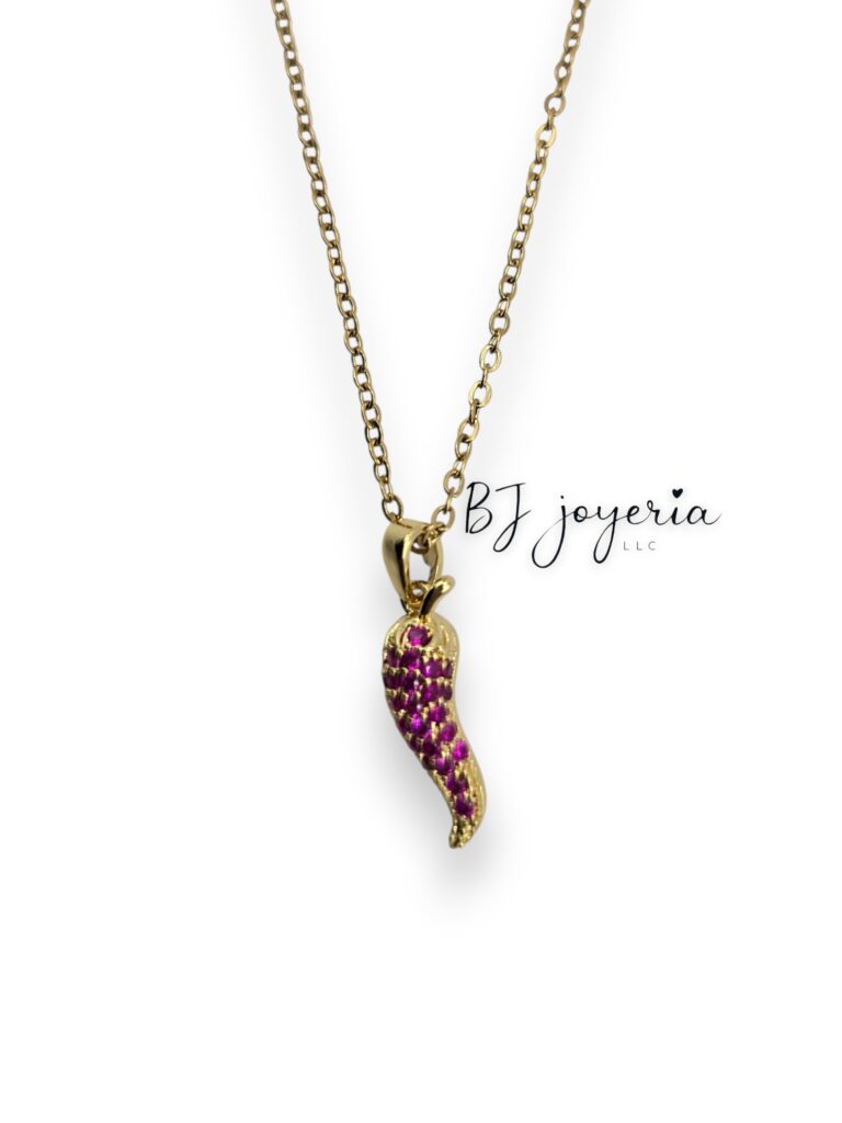 COPPER CHILI PENDANT AND CHAIN (0227)