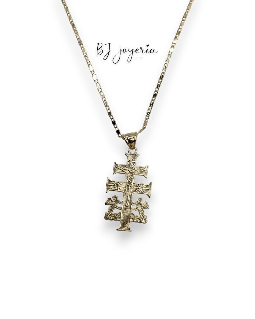 COPPER CARAVACA PENDANT AND CHAIN (0976)