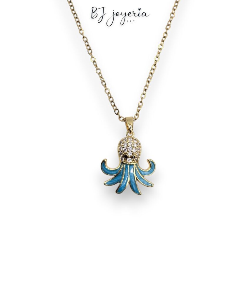 COPPER OCTOPUS PENDANT AND CHAIN (C014)