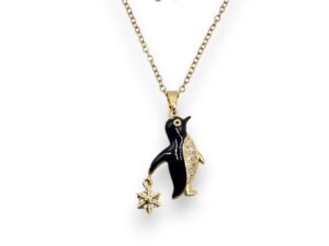 COPPER PENGUIN PENDANT AND CHAIN (C011)