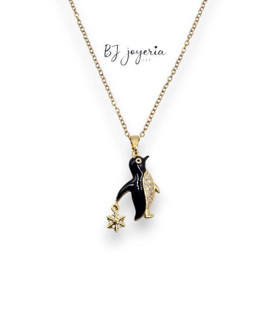 COPPER PENGUIN PENDANT AND CHAIN (C011)