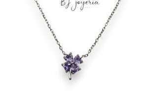 PURPLE CLOVER PENDANT WITH CHAIN (1082)