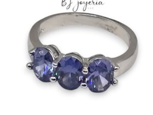 THREE STONE PURPLE RING (C029)