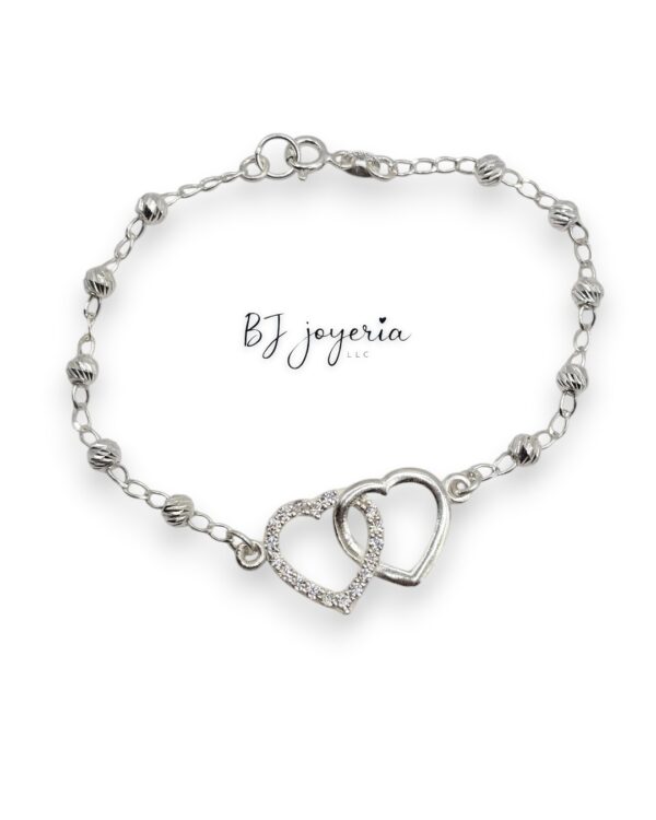 HEART WITH BALL BRACELET 7.5 INCH (0112)
