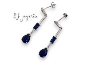EARRING DANGLE WITH BLUE ZIRCONIA (0256)