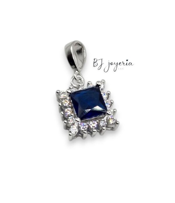 BLUE SQUARE PENDANT (SILVER\925) (0647)