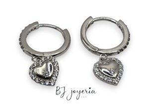 HOOPS WITH HEART CHARM (0786)