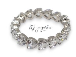 CLEAR HEART RING (SILVER\925) (0552)