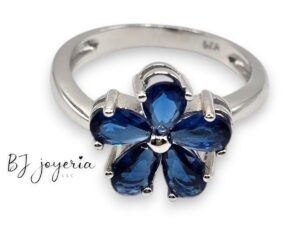 BLUE FLOWER RING #8 (SILVER\925) (0310)