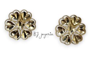 FLOWER WITH HEART EARRINGS (10K) (1237)
