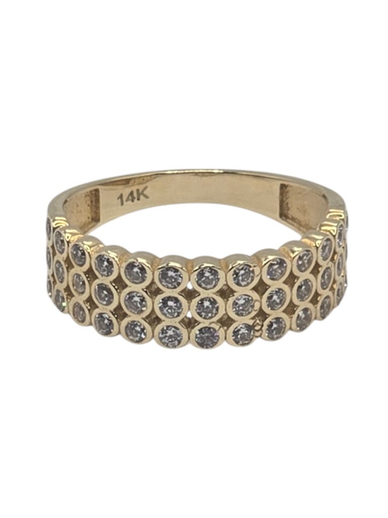 TRIPLE ROW RING 14 K(10052)