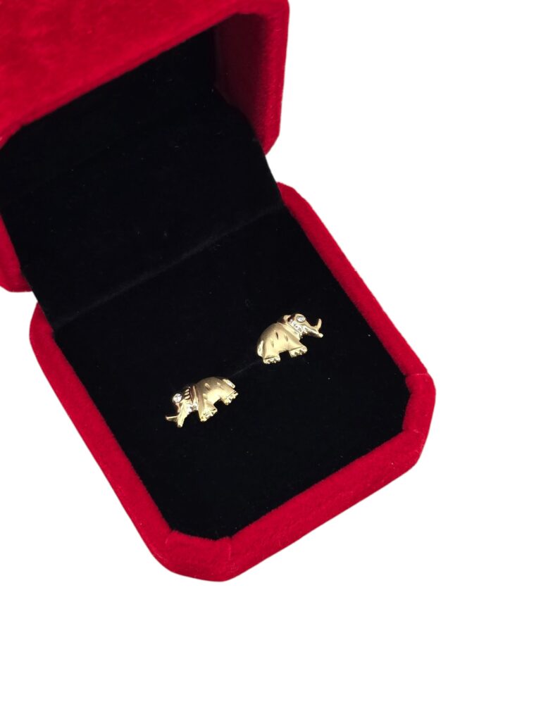 LUCKY ELEPHANT STUDS 14 K(10022)