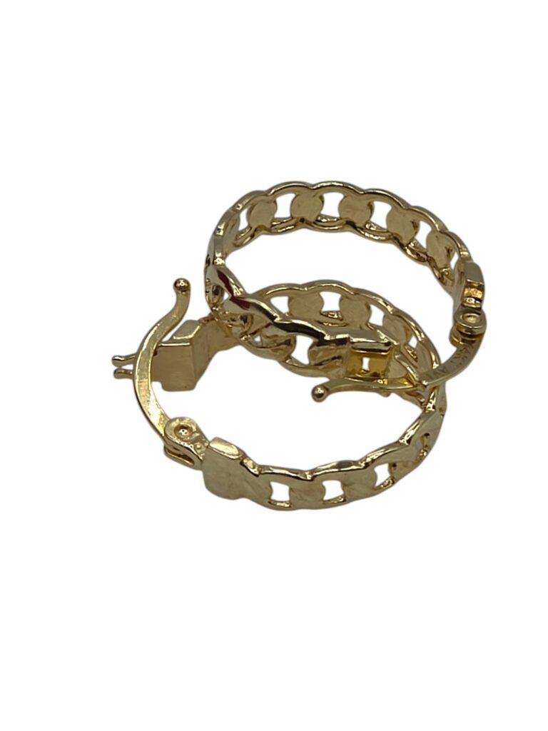 GOLDEN CHAIN HOOPS 14 K(10040)