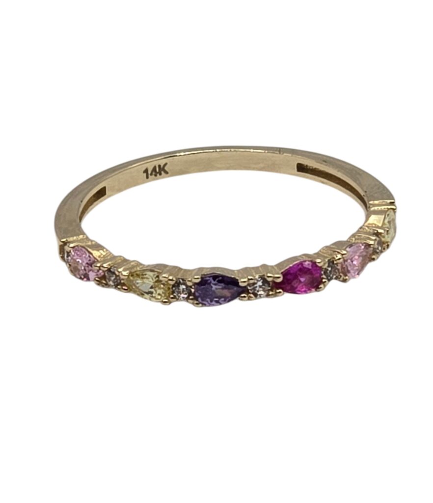 MULTICOLOR ETERNITY RING #7 14 K(10050)
