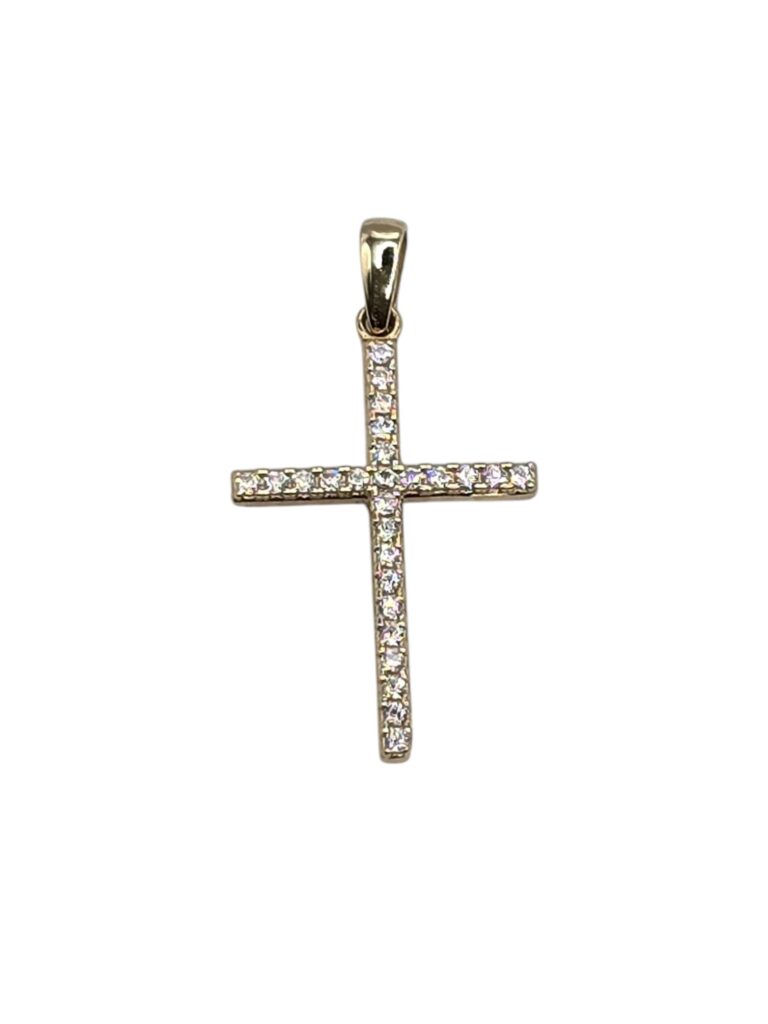 DOUBLE-SIDED CROSS PENDANT 14 K(10061)