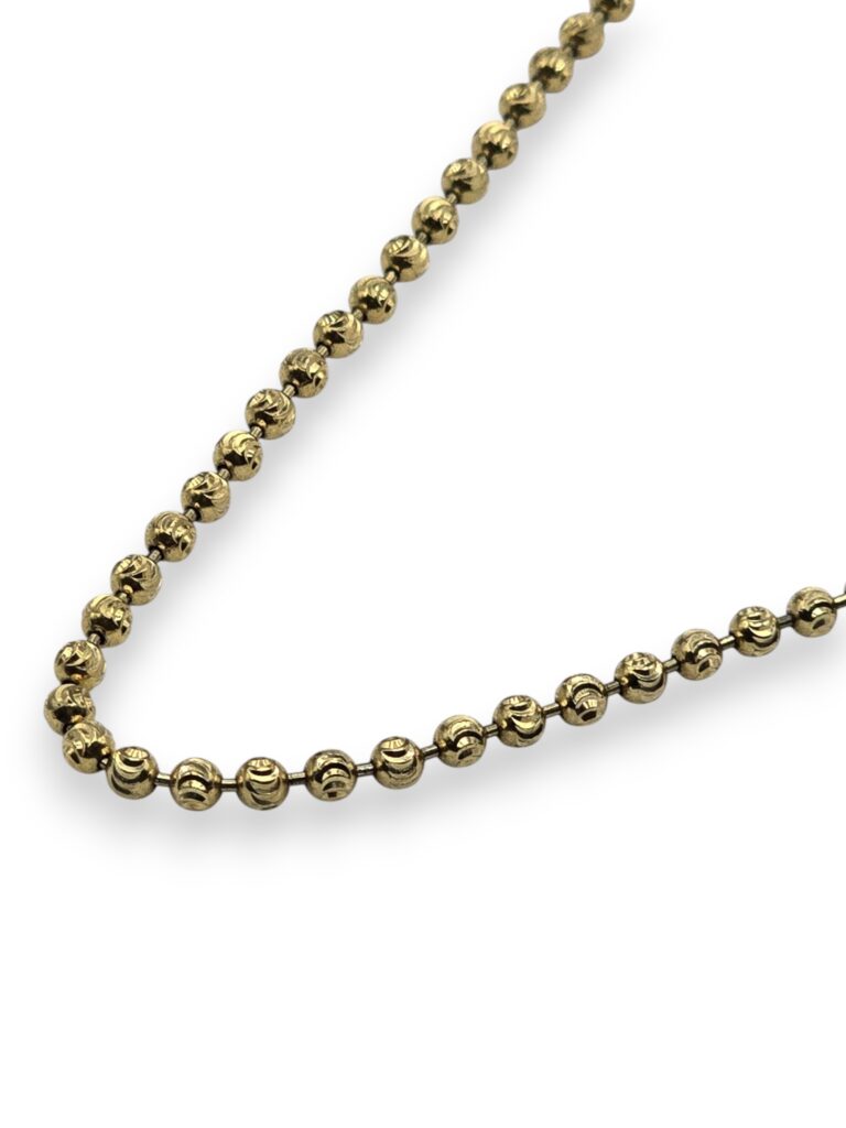 SOLID GOLD BEAD CHAIN 18 INCH-3 MM 14 K(1331)
