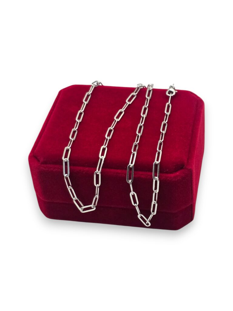 SILVER 925 PAPERCLIP CHAIN 20 INCH-4MM (1348)