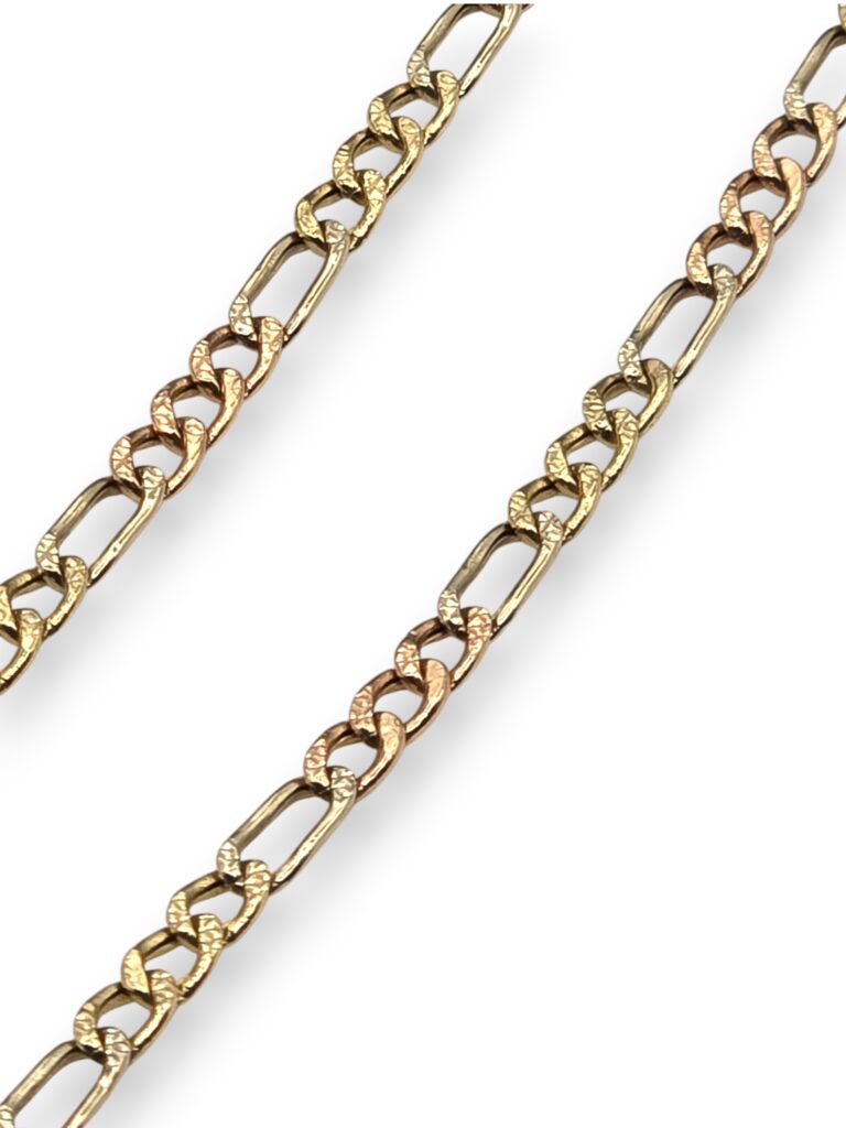 TRI-COLOR FIGARO CHAIN 18 INCH- 3.1 MM 14 K(1329)
