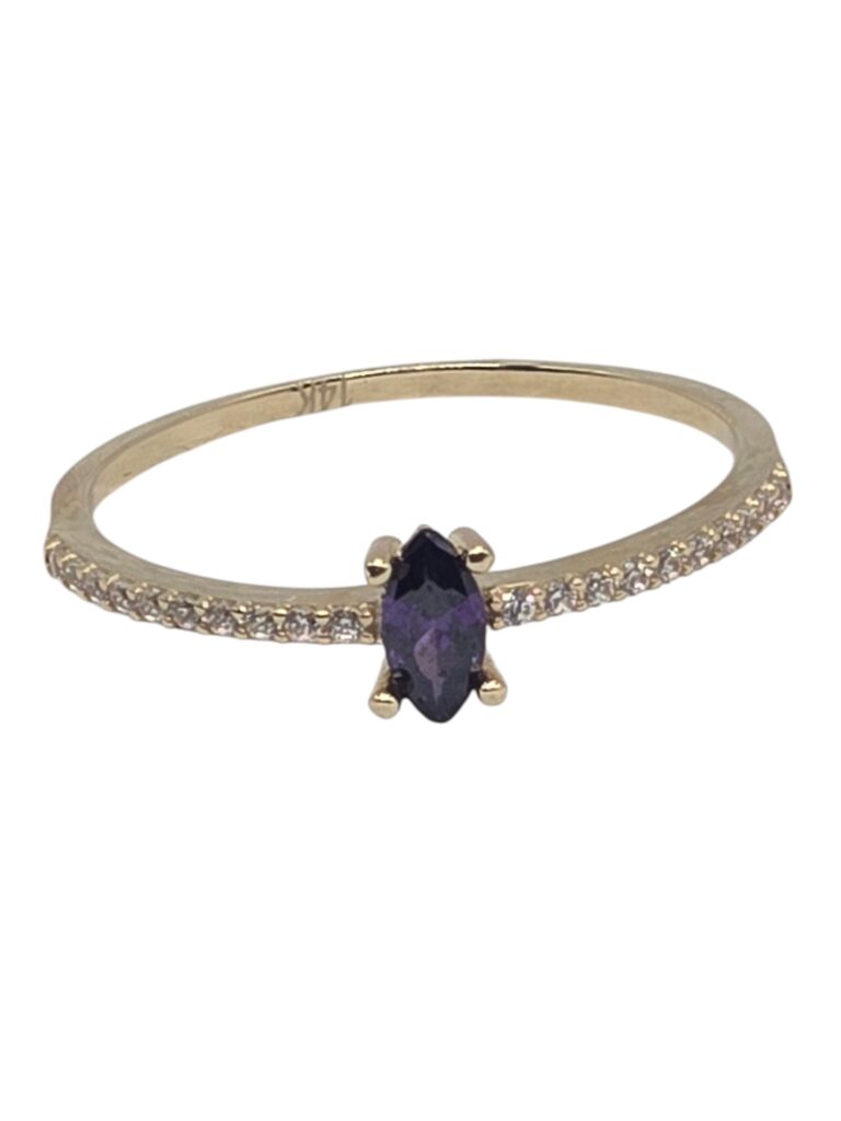 LAVENDER LOVE RING #9.5 14 K(10075)