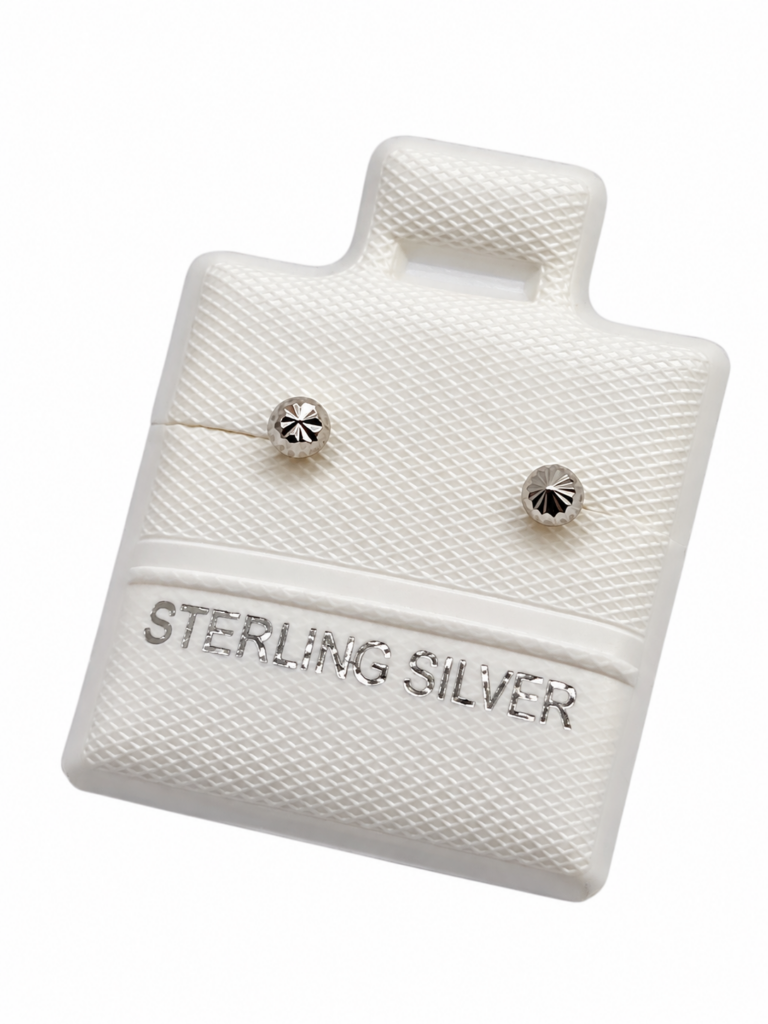 SILVER 925 BABY STUD EARRINGS 3 MM SCREW BACK (1480)