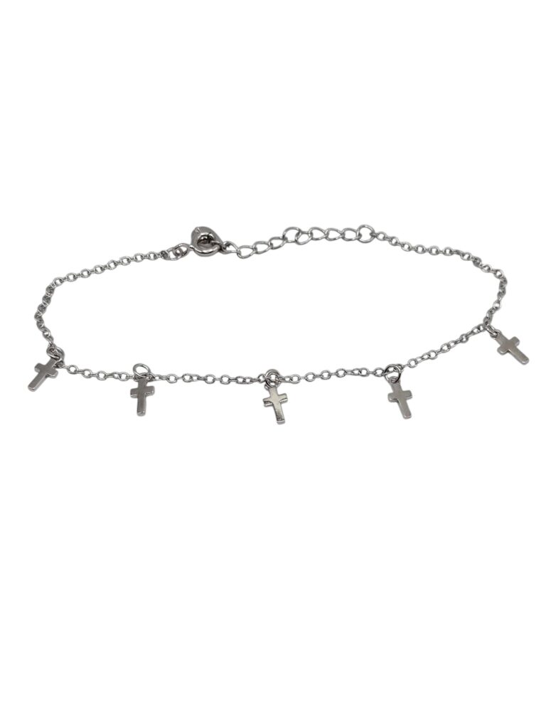 SILVER CROSS CHARMS BRACELET (1390)
