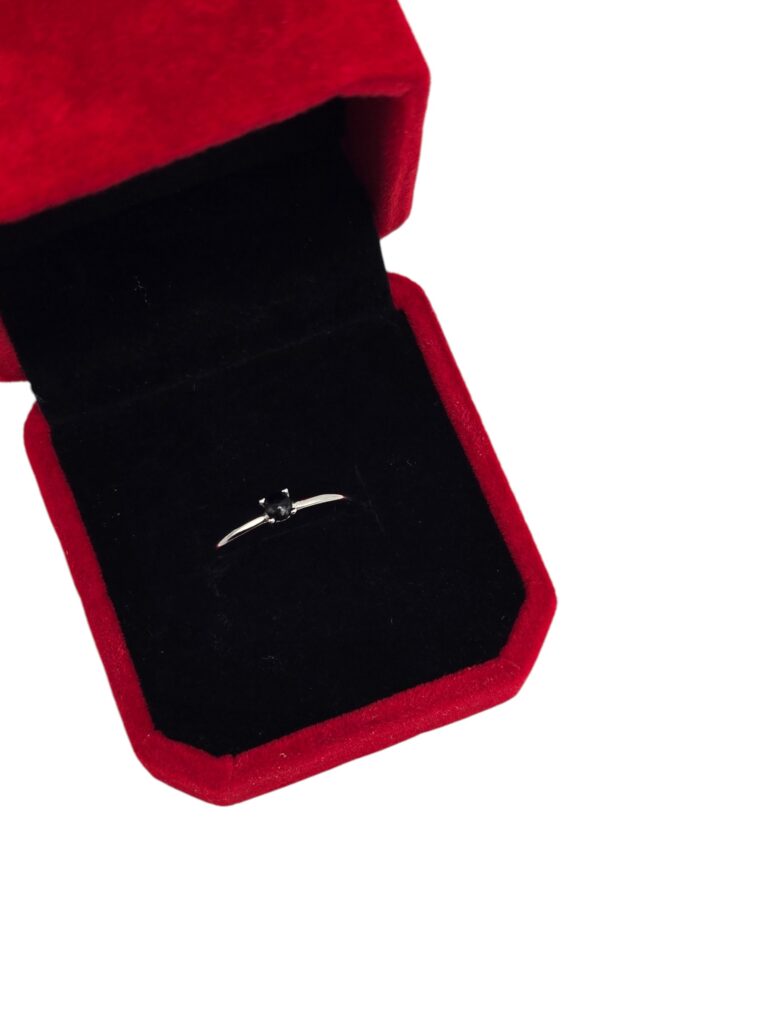 SILVER BLACK SOLITAIRE BAND (1406)