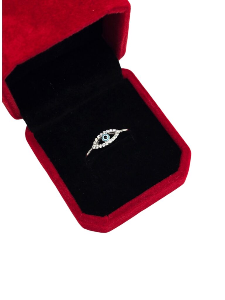 SILVER LUCKY EYE RING (1414)