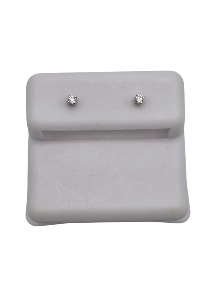 SILVER MINI MOISSANITE SOLITAIRE STUD EARRINGS (1530)