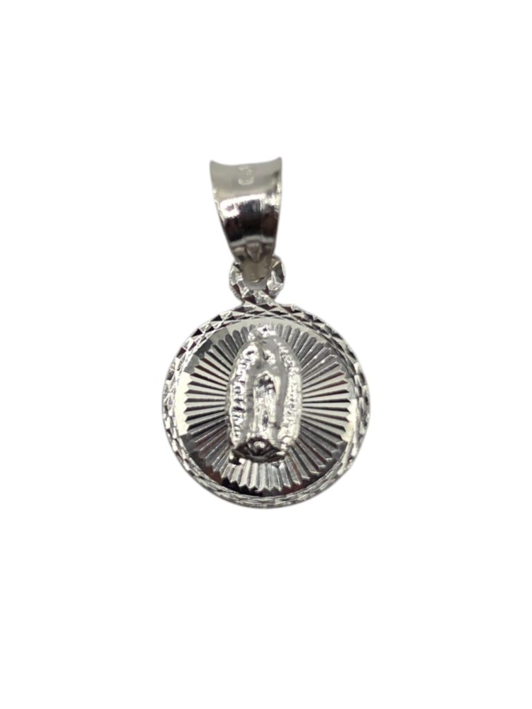 SILVER ROUND VIRGIN MARY MINI PENDANT (1440)