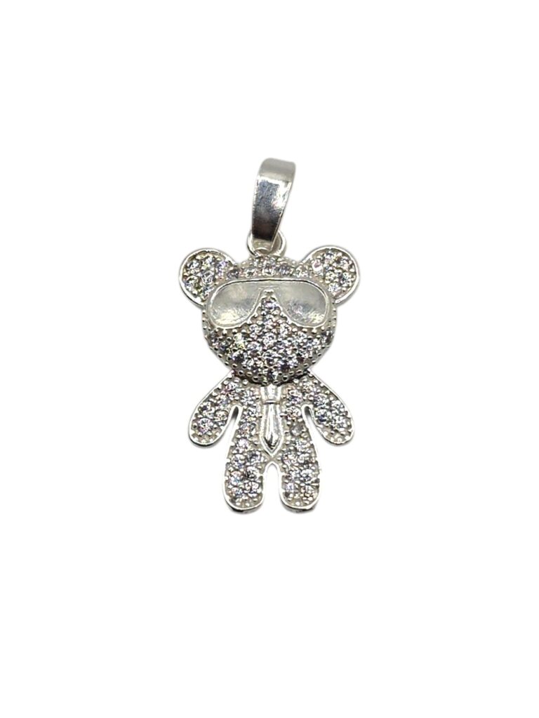 SILVER TEDDY BEAR PENDANT (1439)