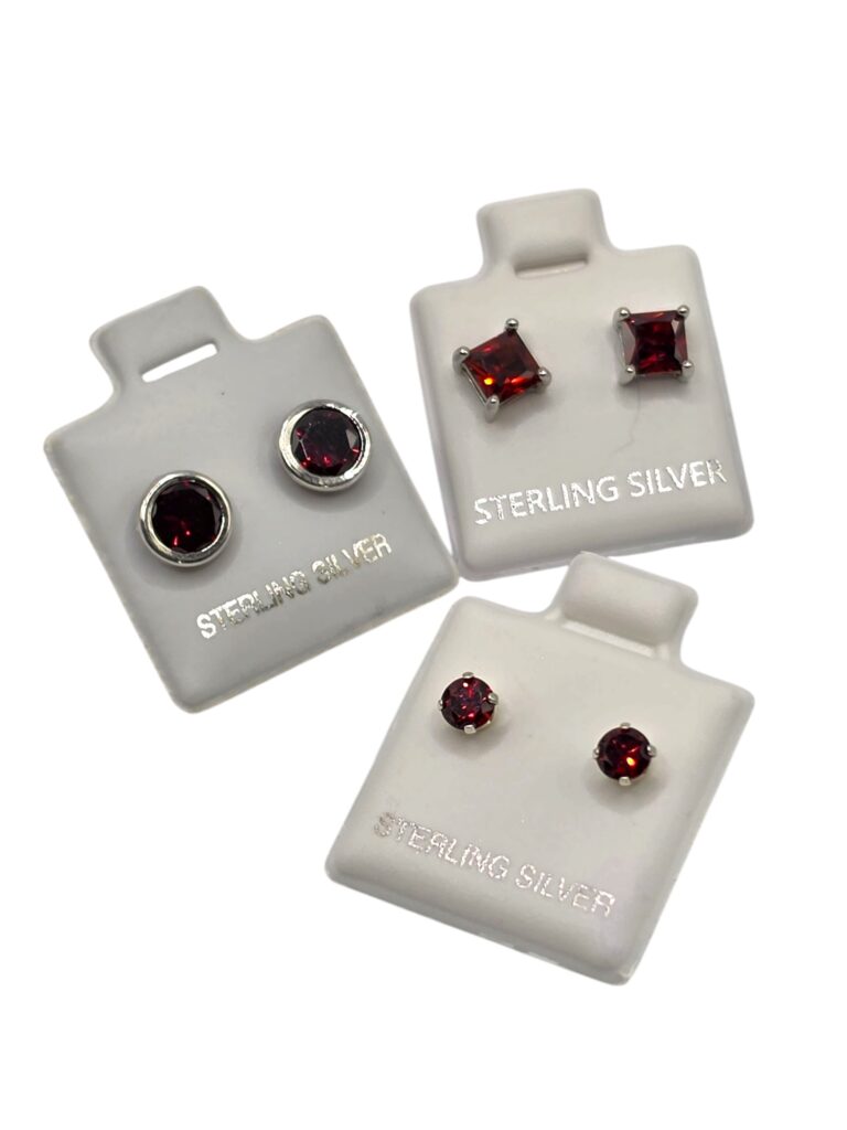 SILVER RED VELVET EARRINGS (1481)
