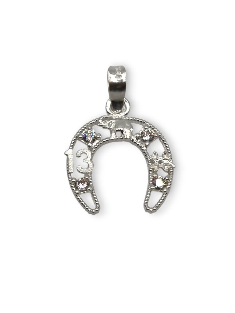 SILVER LUCKY HORSESHOE PENDANT (1454)