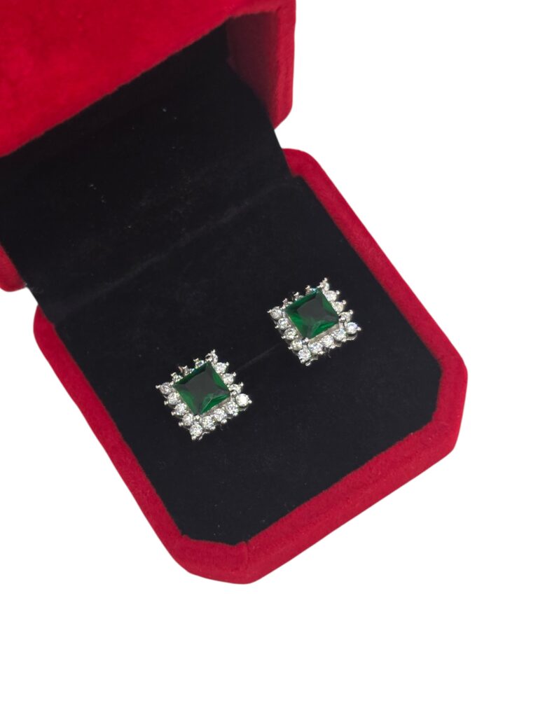 SILVER OMEGA BACK EARRINGS (1535)
